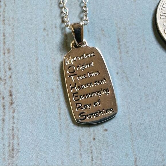 Sterling Silver Mother Poem Necklace - Picture 1 of 4